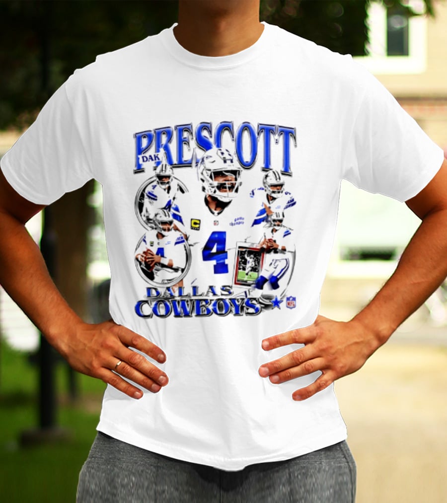 Prescott 4 Dallas Cowboys Player Collage 2026 T-Shirt