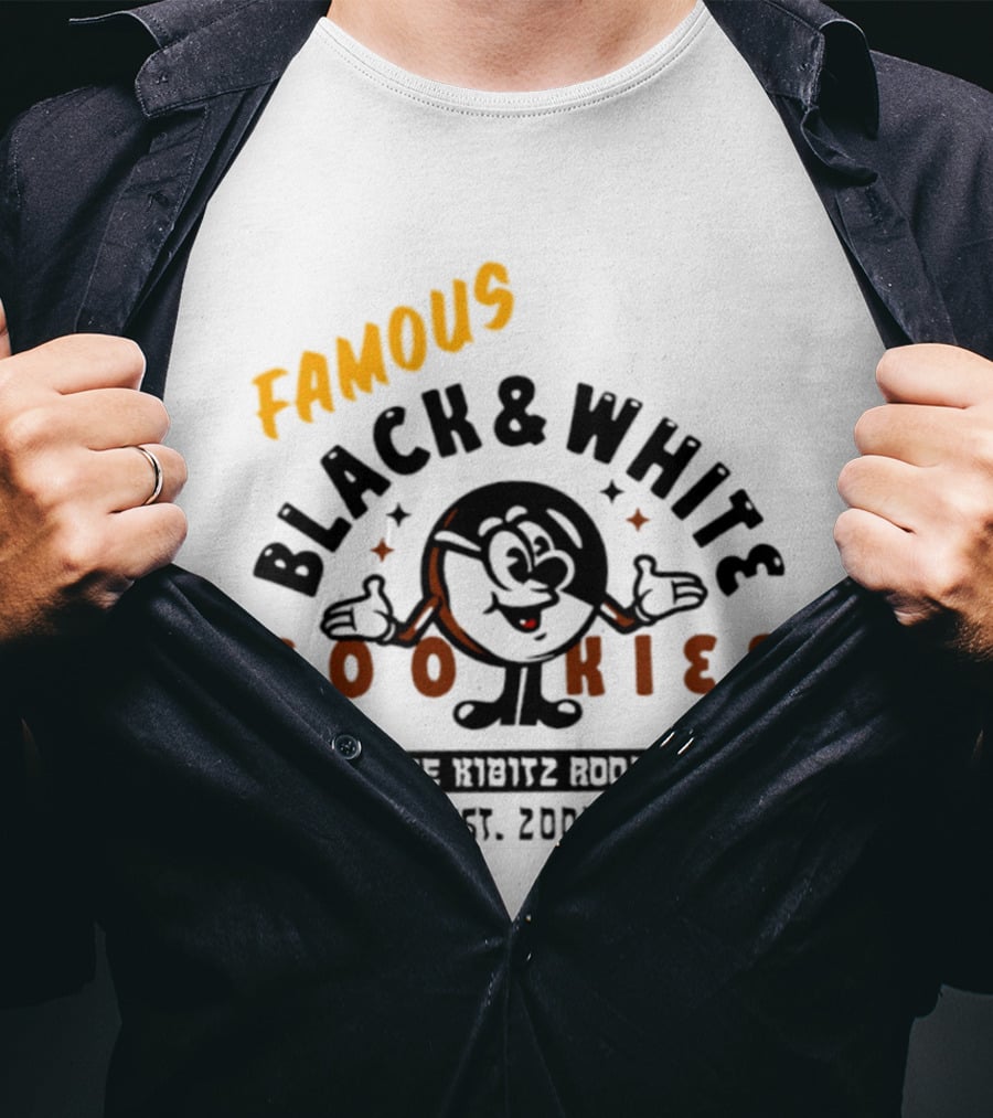 Famous Black And White Cookies The Kibitz Room Est 2003 T-Shirt