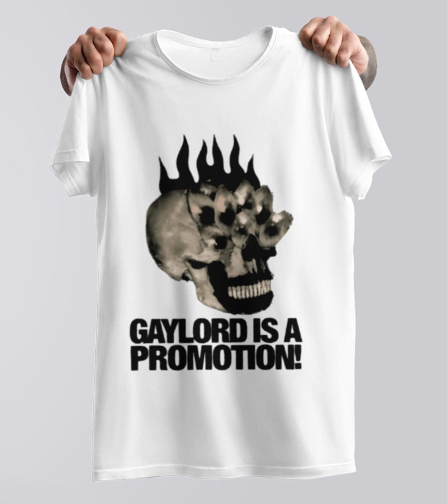 Gaylord Is A Promotion Skull Flamed Spikes Sarcastic T-Shirt