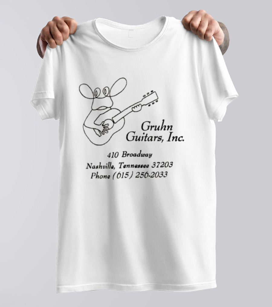 Gruhn Guitars Inc 410 Broadway Nashville Tennessee 37203 Phone 615 256 2033 T-Shirt