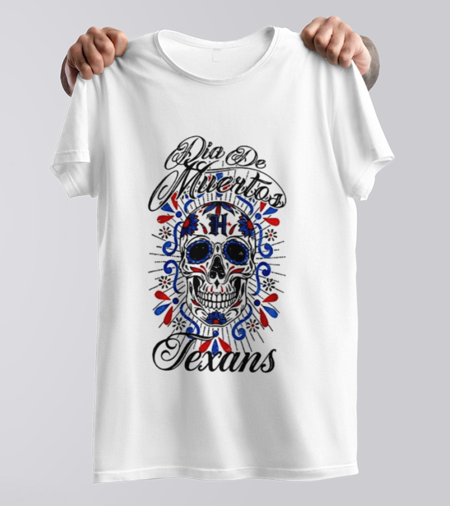 Dia De Los Muertos Texans 2026 Sugar Skull Football T-Shirt