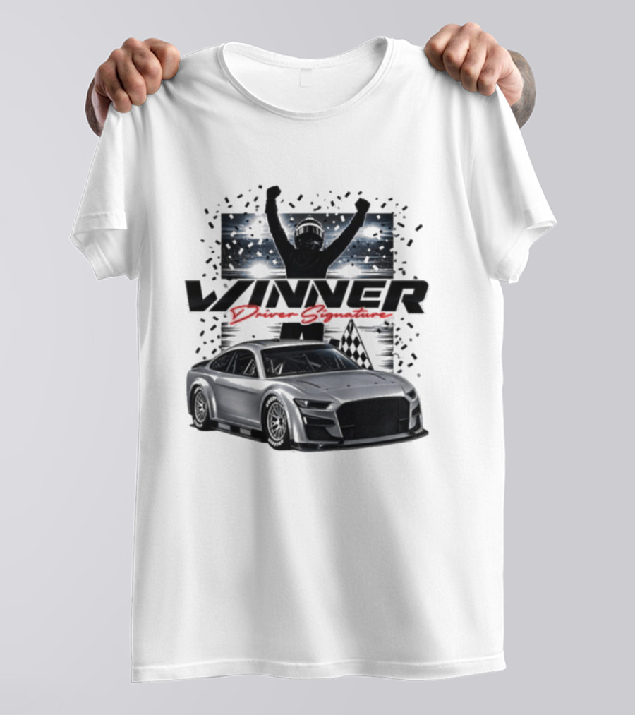Joey Logano 2026 Winner Bass Pro Shops Night Race Victory Car And Driver Signature T-Shirt