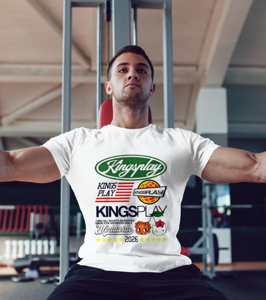 Kingsplay 1 800 All Rights Reserved Members Only Worldwide 2026 Hello Kitty Stars T-Shirt