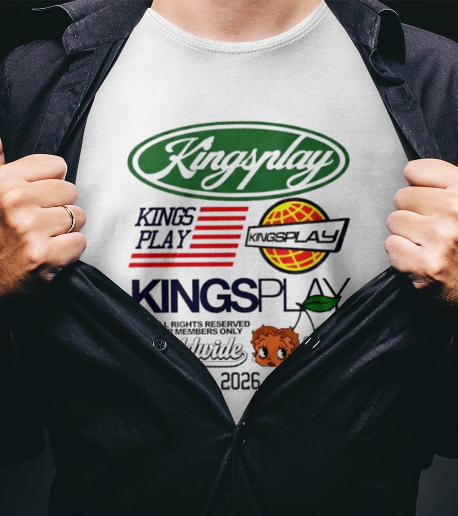 Kingsplay 1 800 All Rights Reserved Members Only Worldwide 2026 Hello Kitty Stars T-Shirt