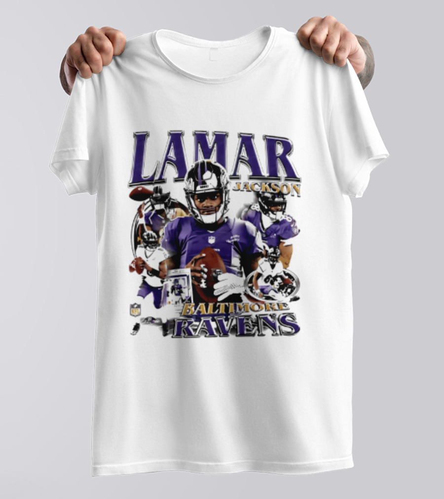 Lamar Jackson Baltimore Ravens Player Collage T-Shirt
