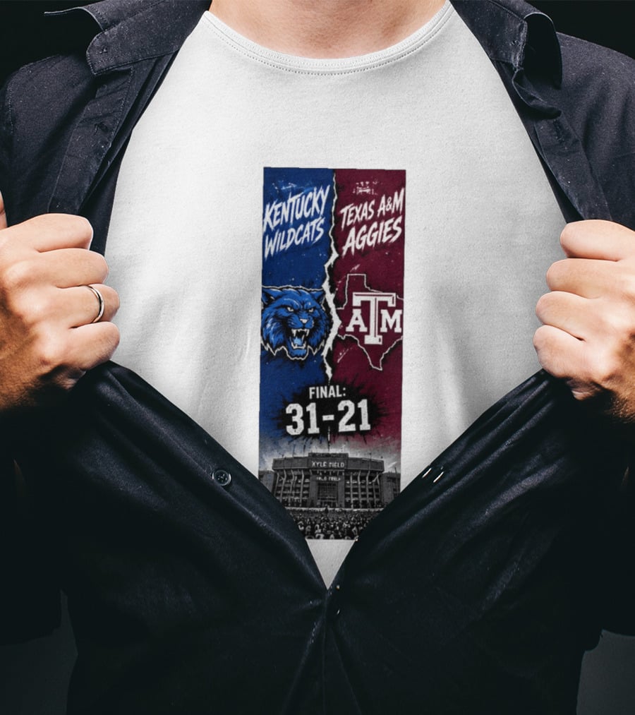 Kentucky Wildcats Vs Texas A&M Aggies Final 2026 Score 31 21 At Kyle Field T-Shirt