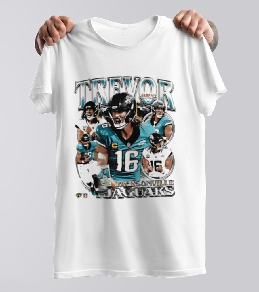 Trevor Lawrence Number 16 Jacksonville Jaguars 2026 Collage T-Shirt