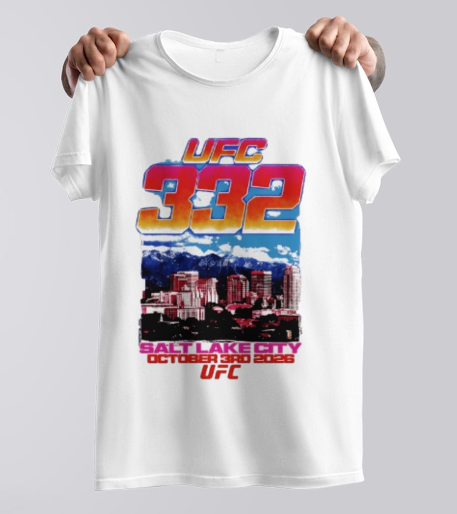 UFC 332 Salt Lake City October 3rd 2026 Urban Skyline Event T-Shirt