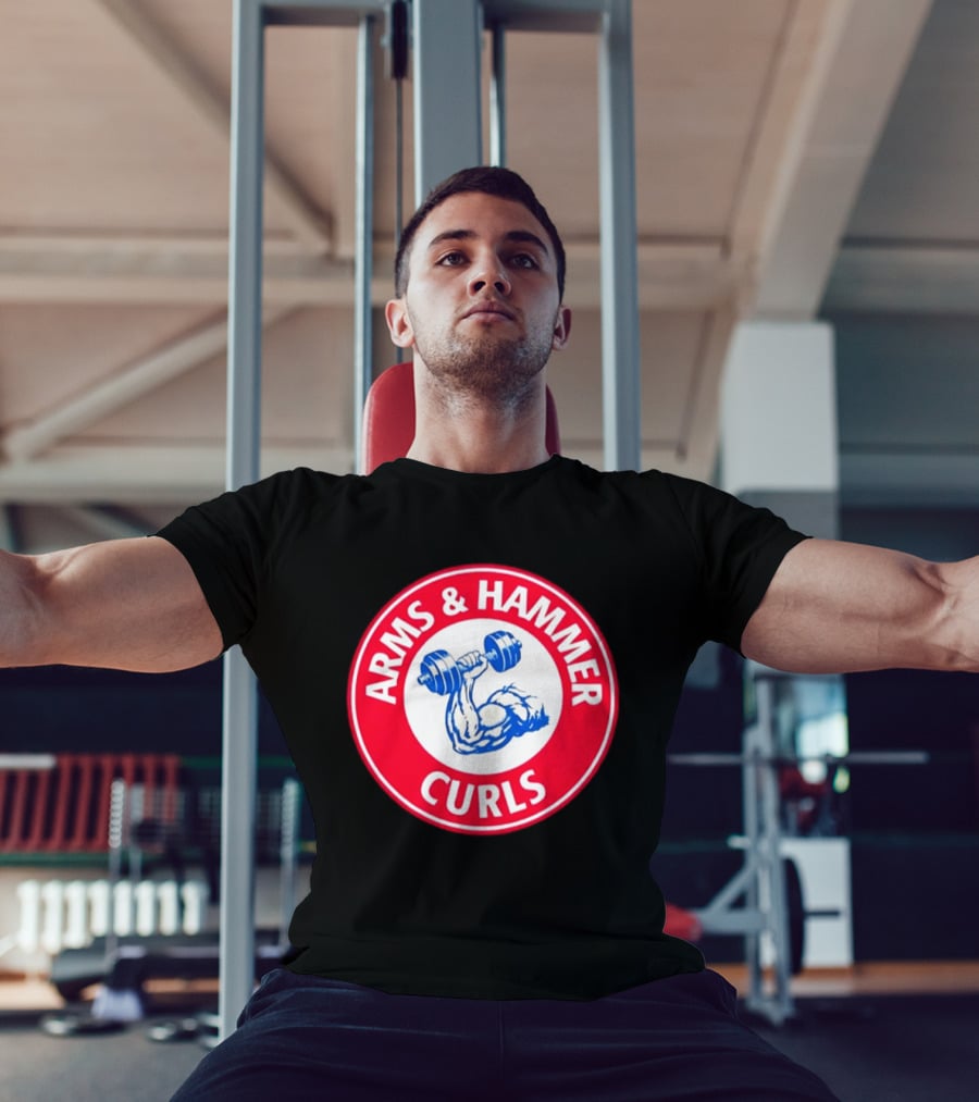Arms And Hammer Curls Gym Weightlifting Dumbbell Muscle Training T-Shirt