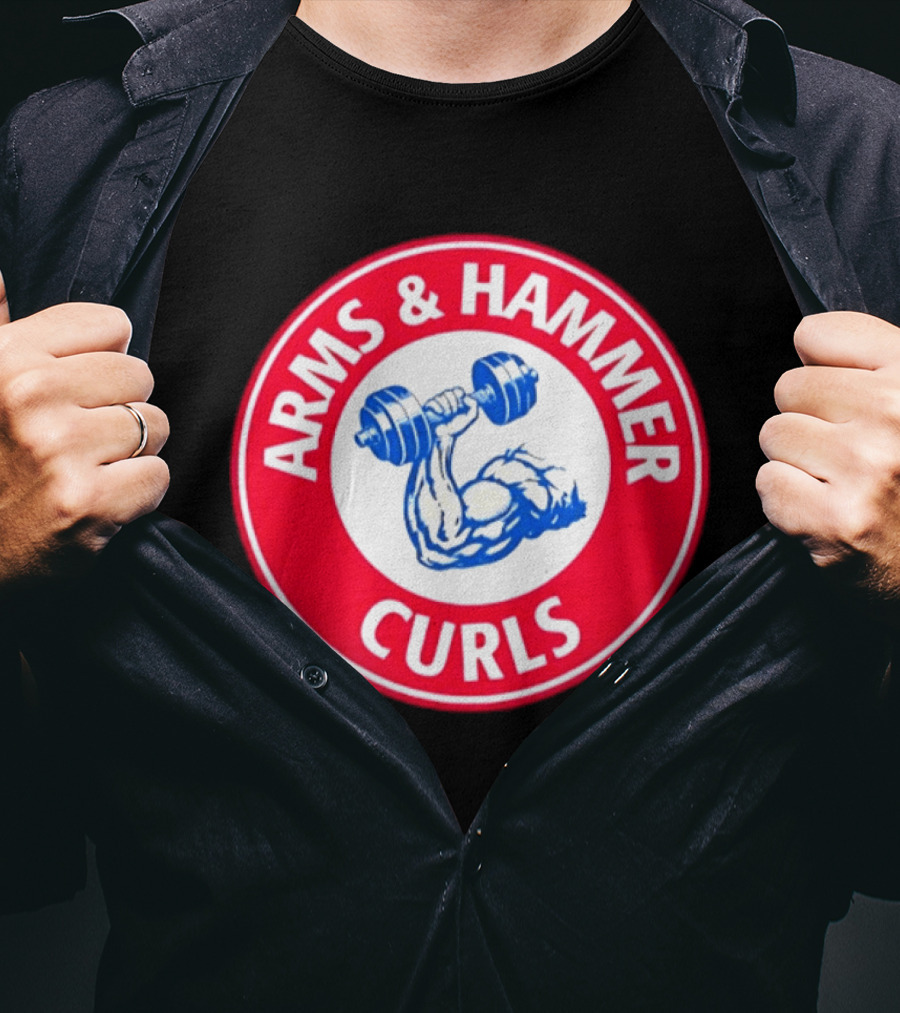 Arms And Hammer Curls Gym Weightlifting Dumbbell Muscle Training T-Shirt