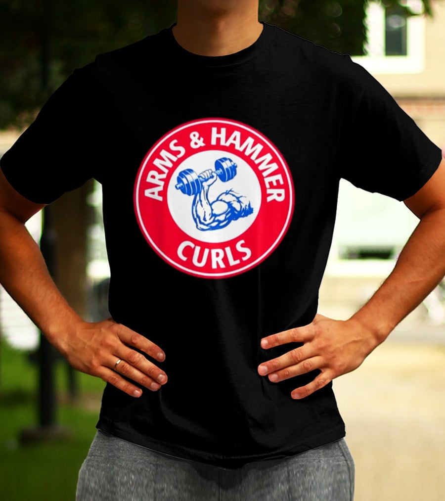 Arms And Hammer Curls Gym Weightlifting Dumbbell Muscle Training T-Shirt