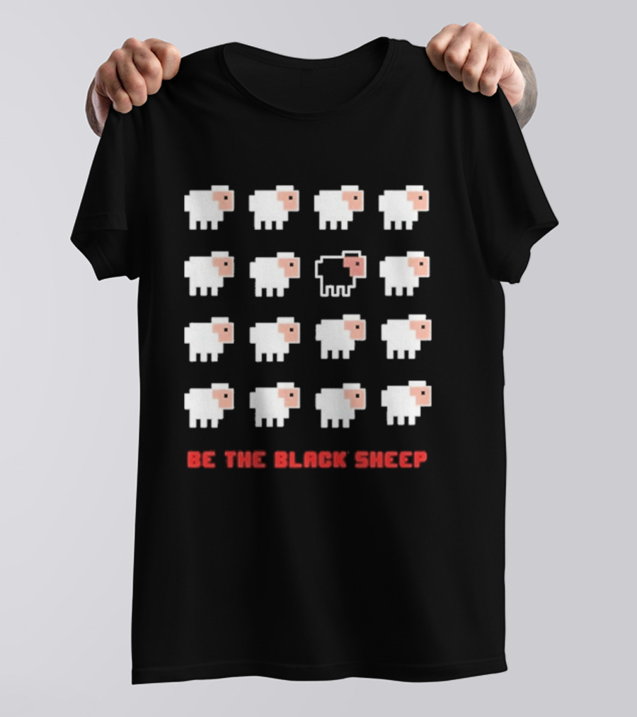 Be The Black Sheep Pixel Art Individualism Unique Lamb T-Shirt