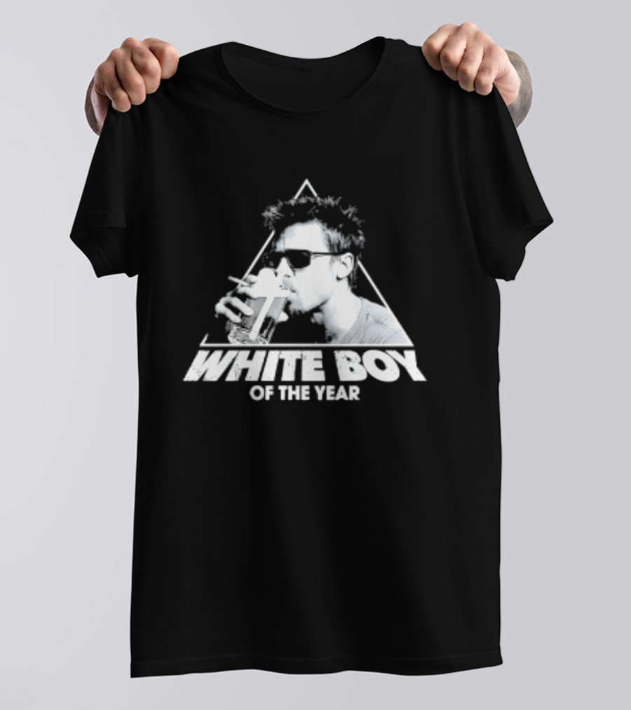 White Boy Of The Year Brad Pitt Fight Club Smoking And Beer T-Shirt