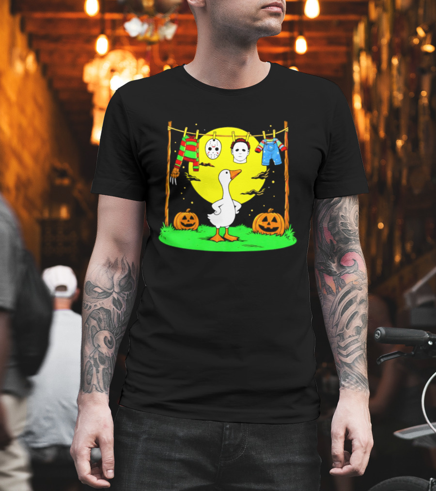 Goose Horror Halloween '26 Pumpkin Jason Freddy Chucky Outfits T-Shirt