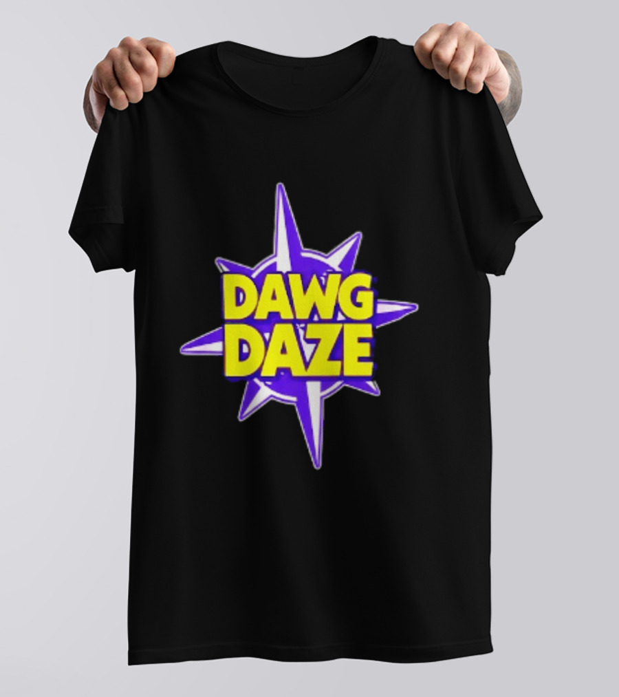 Dawg Daze University Campus Orientation Purple And Yellow Starburst T-Shirt