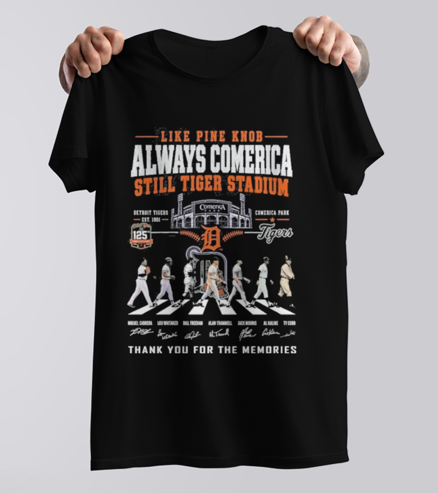 Like Pride Rock Always Comerica Still Tiger Stadium Baseball Legends Miguel Cabrera Ty Cobb Thank You For The Memories T-Shirt