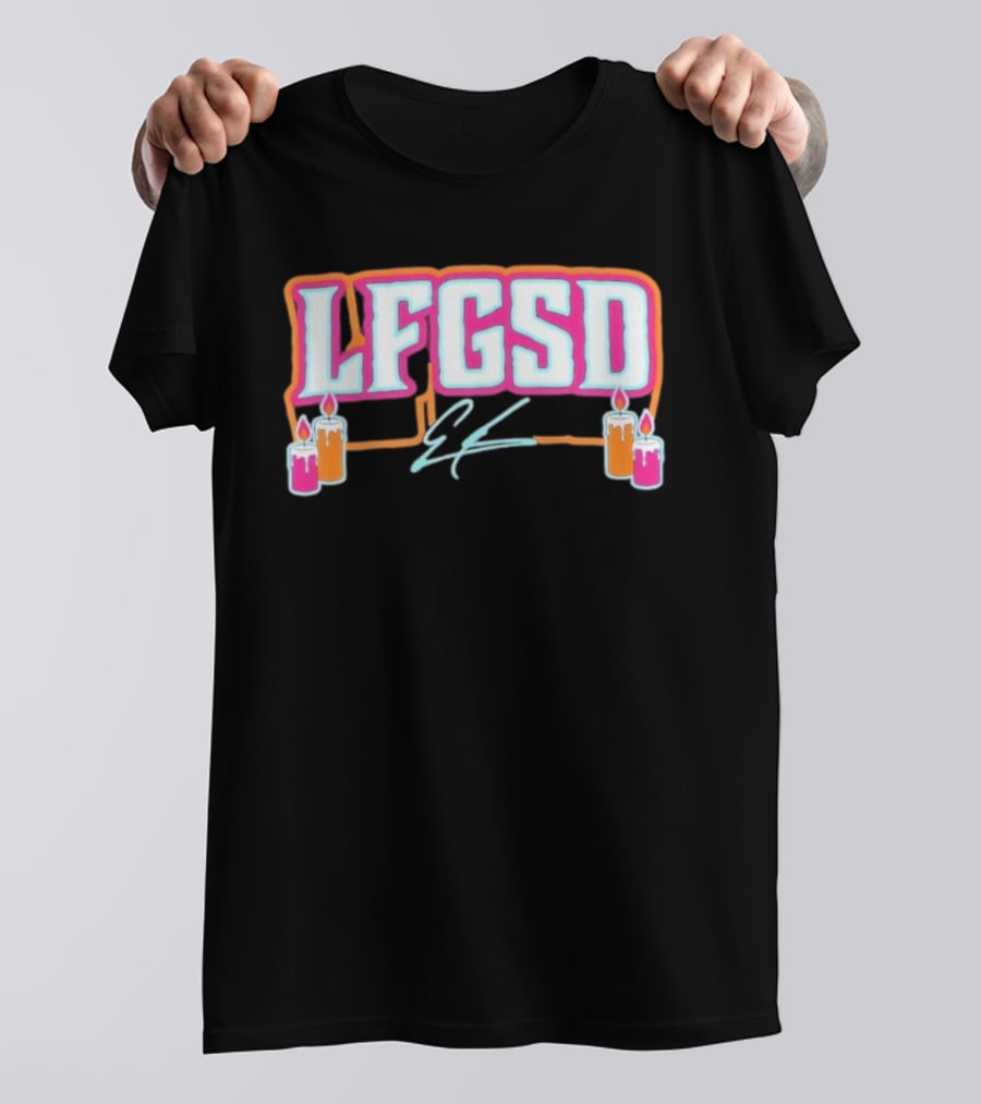LFGSD Ethan San Diego Padres Candles T-Shirt