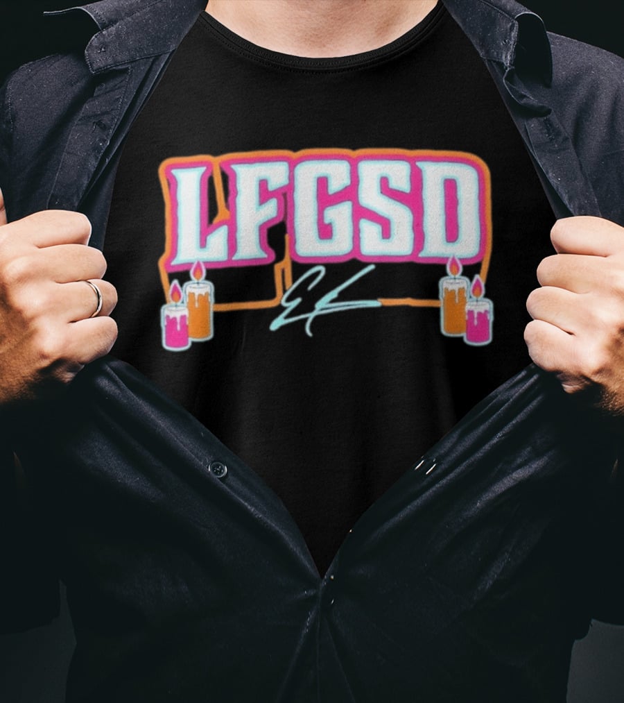 LFGSD Ethan San Diego Padres Candles T-Shirt