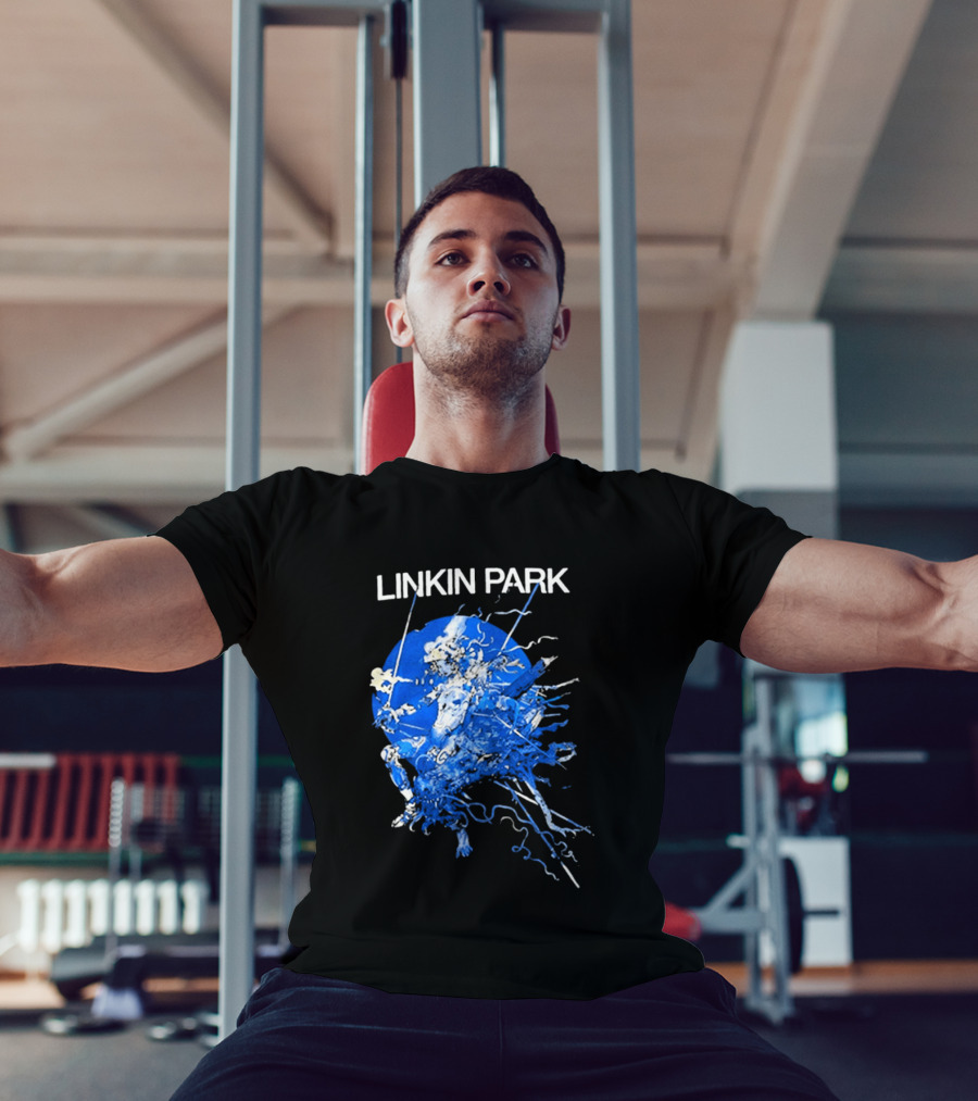 Linkin Park Katsuya Terada Blue Abstract Art Collaboration T-Shirt
