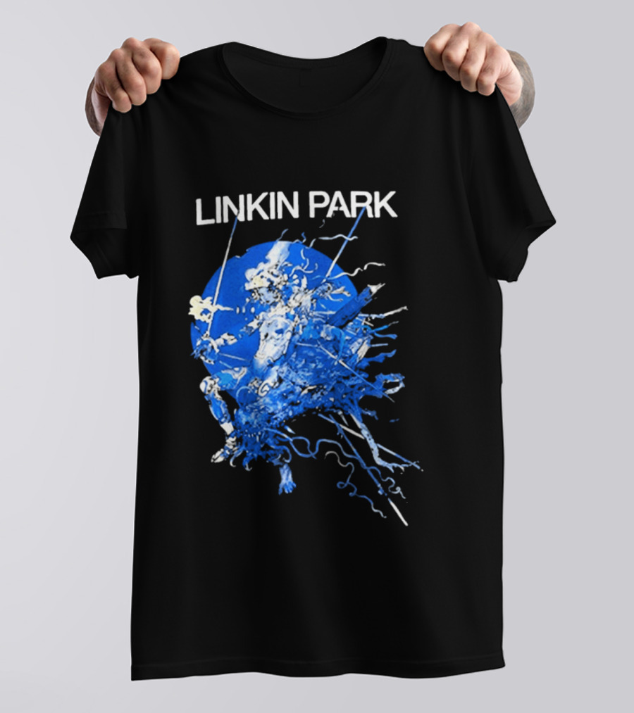 Linkin Park Katsuya Terada Blue Abstract Art Collaboration T-Shirt