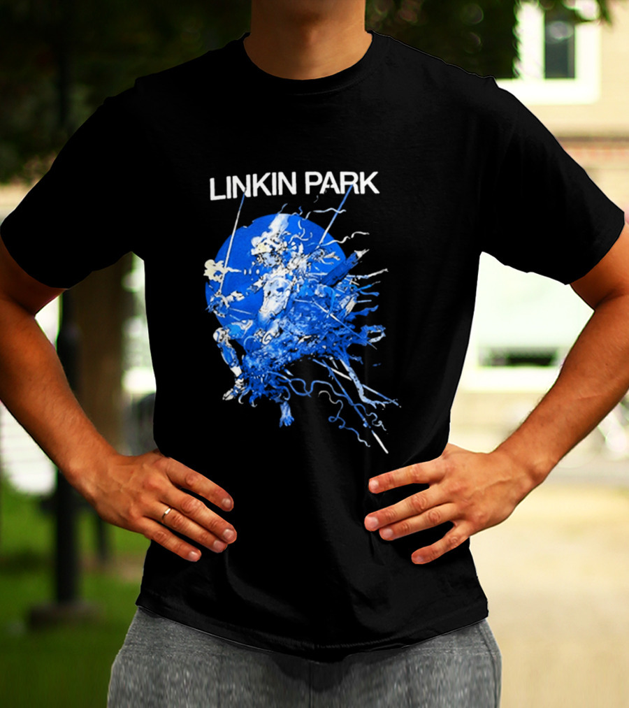 Linkin Park Katsuya Terada Blue Abstract Art Collaboration T-Shirt