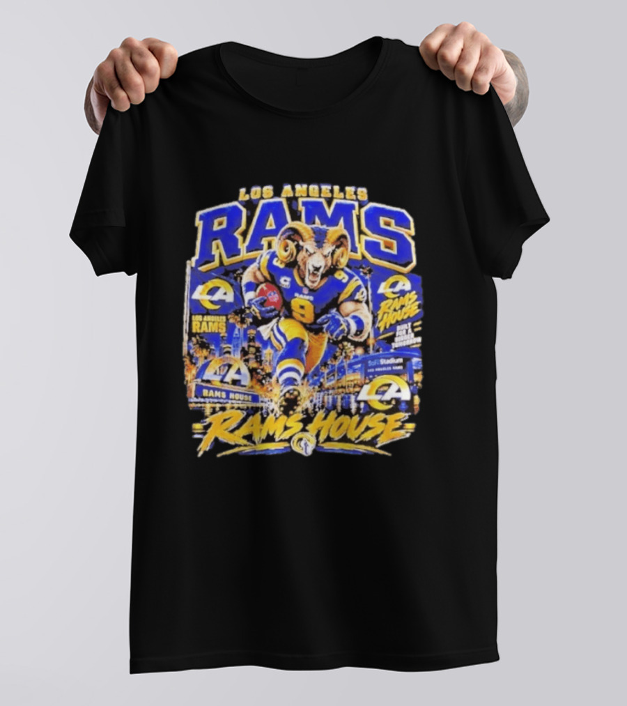 Los Angeles Rams House Ram Mascot SoFi Stadium Football Fan Gear T-Shirt