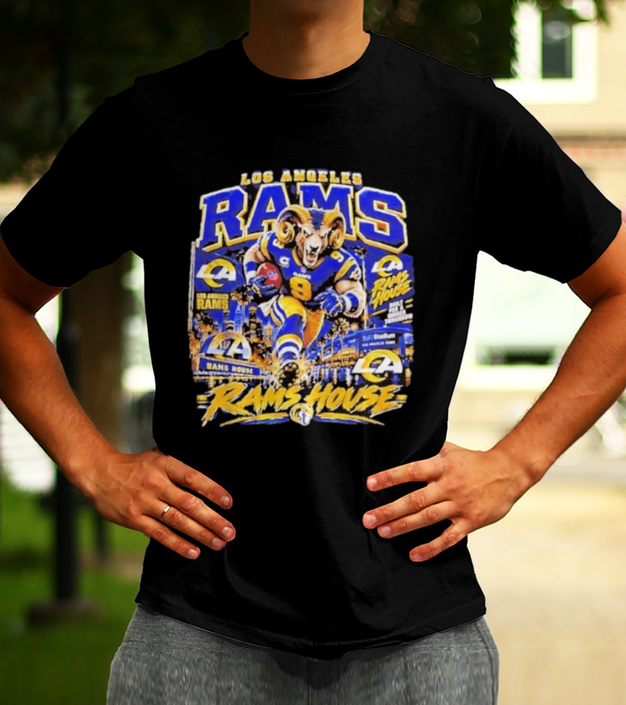Los Angeles Rams House Ram Mascot SoFi Stadium Football Fan Gear T-Shirt