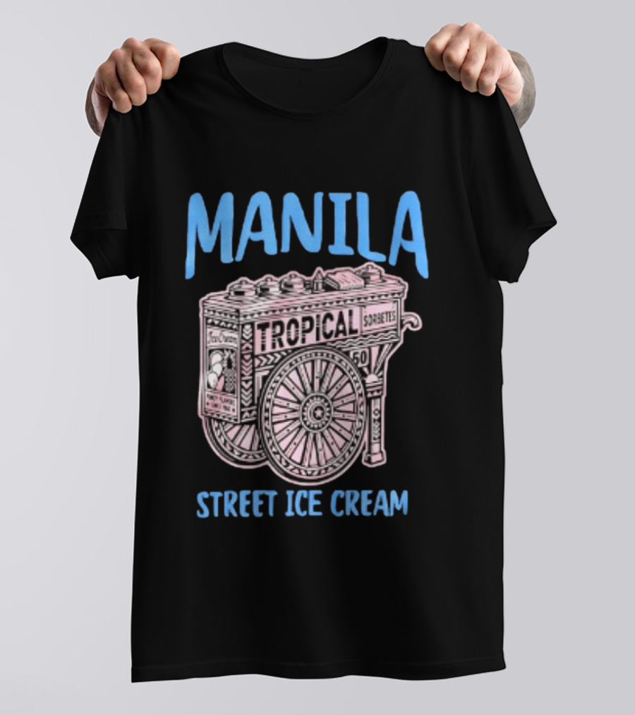 Manila Tropical Sorbetes Vintage Cart Street Ice Cream T-Shirt