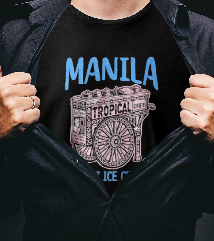 Manila Tropical Sorbetes Vintage Cart Street Ice Cream T-Shirt