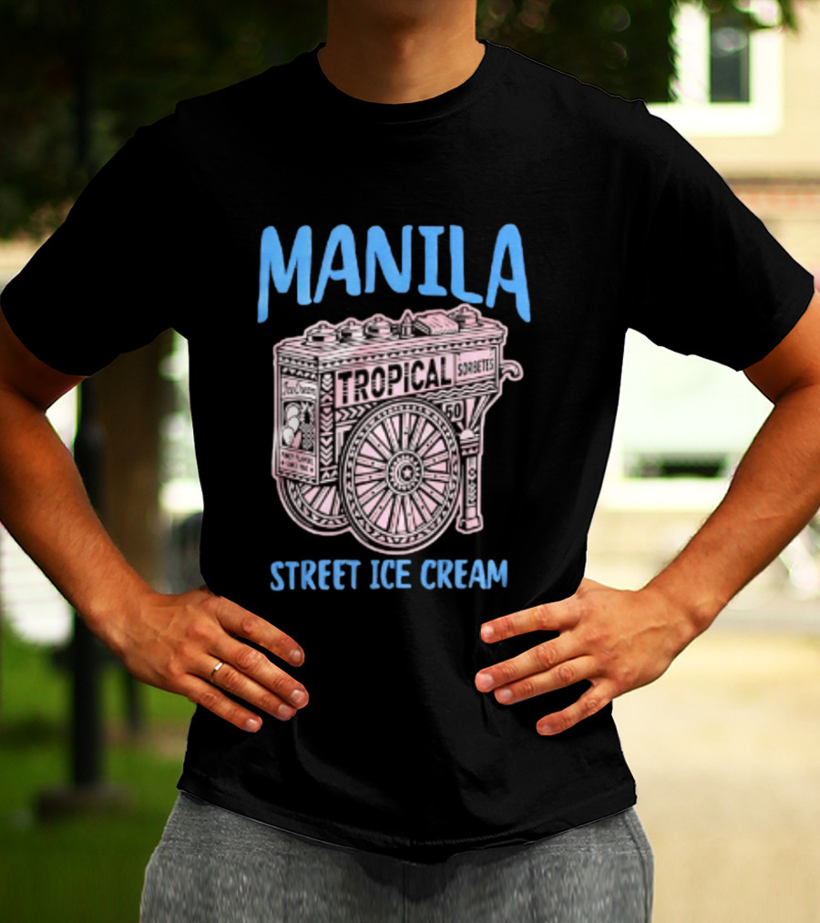 Manila Tropical Sorbetes Vintage Cart Street Ice Cream T-Shirt