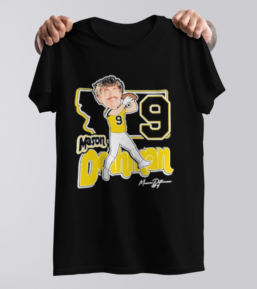 Mason Dethman Montana State Bobcats Caricature 2026 Number 9 Football T-Shirt