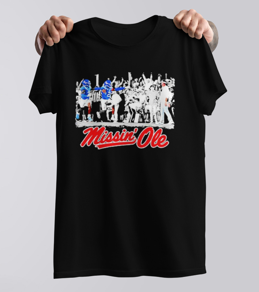 Missin Ole Miss Football Sideline Game Day Enthusiasts T-Shirt