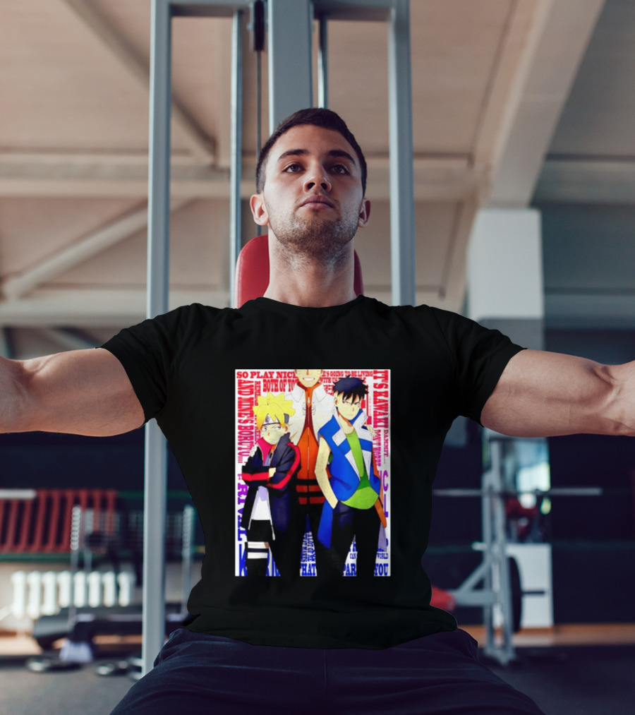 Uzumaki Boruto Naruto Kawaki Rivals Bright Style Manga Characters T-Shirt