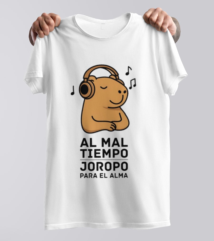 Al Mal Tiempo Joropo Para El Alma Capybara Headphones Music Notes T-Shirt