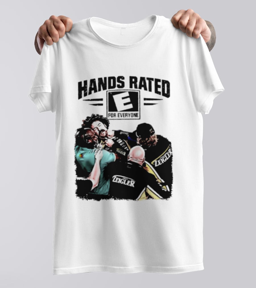 Hands Rated E For Everyone NASCAR Racing Brawl Scene T-Shirt