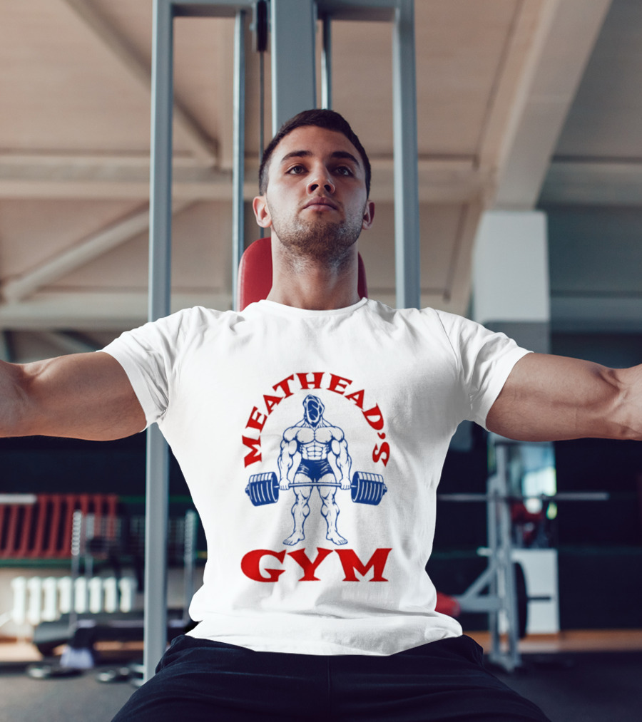 Meathead's Gym Bodybuilder Weightlifter Icon Bold Powerlifting Strength T-Shirt