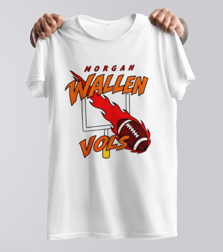 Morgan Wallen Vols Football Tennessee Volunteers Flaming Football Goalpost T-Shirt