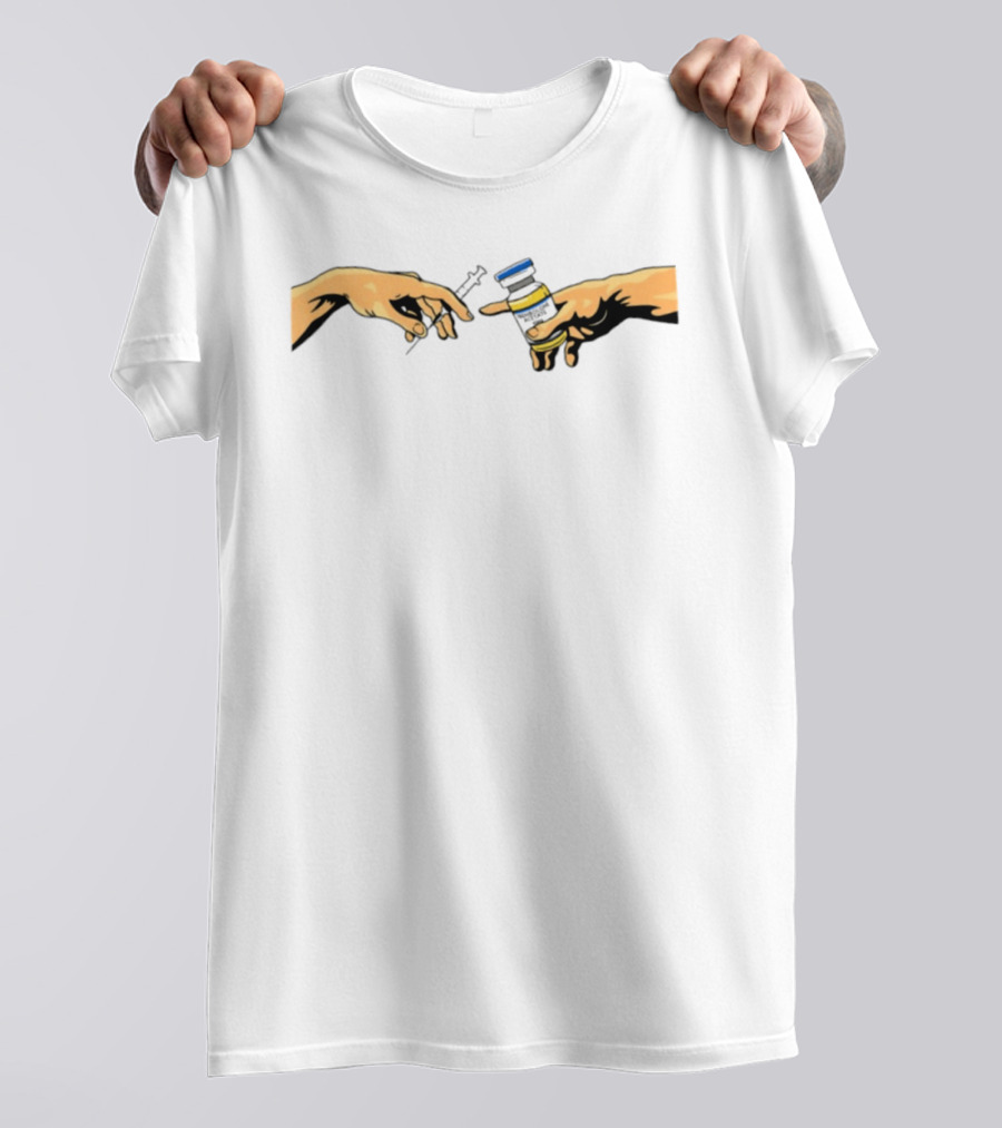 The Creation Of Adam Trenbolone Acetate Needle And Vial Hands T-Shirt