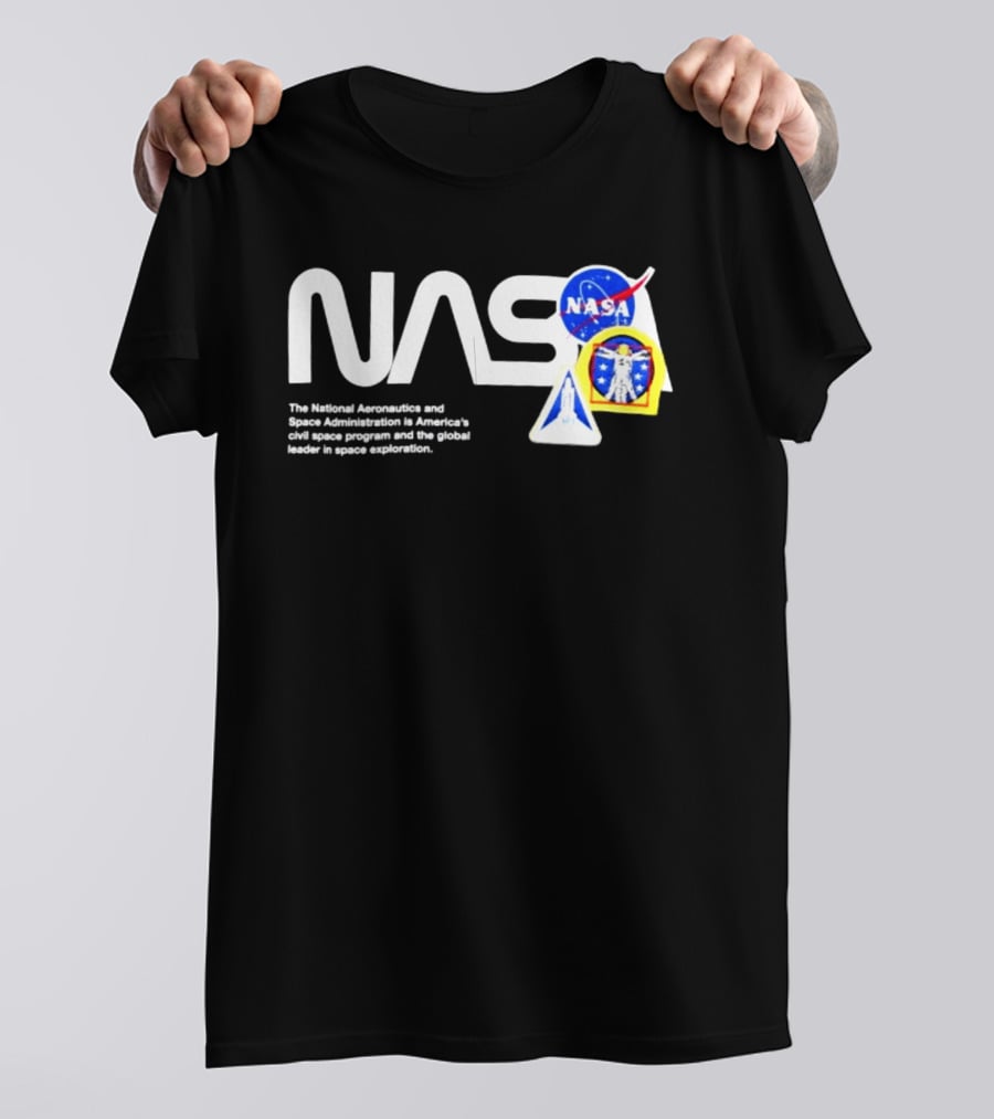 NASA Galaxy Essential Alpha Industries Store Iconic Space Patches T-Shirt