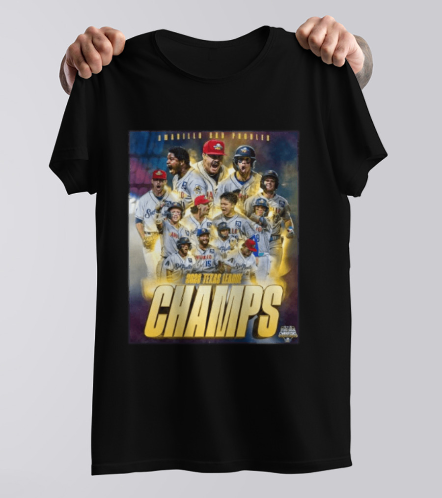 Amarillo Sod Poodles 2023 Texas League Champs Team Celebration T-Shirt