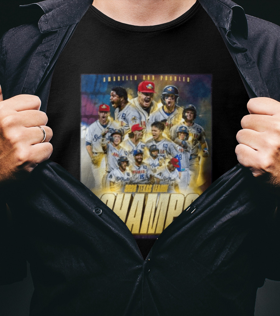 Amarillo Sod Poodles 2023 Texas League Champs Team Celebration T-Shirt