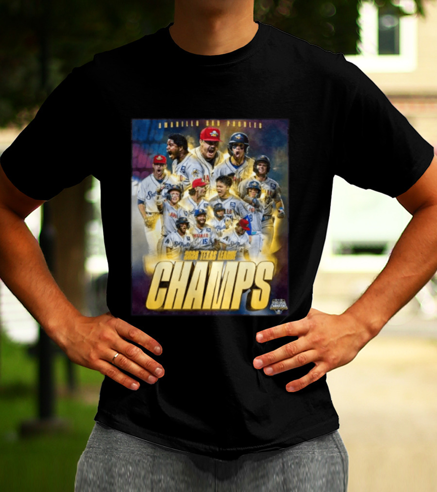 Amarillo Sod Poodles 2023 Texas League Champs Team Celebration T-Shirt