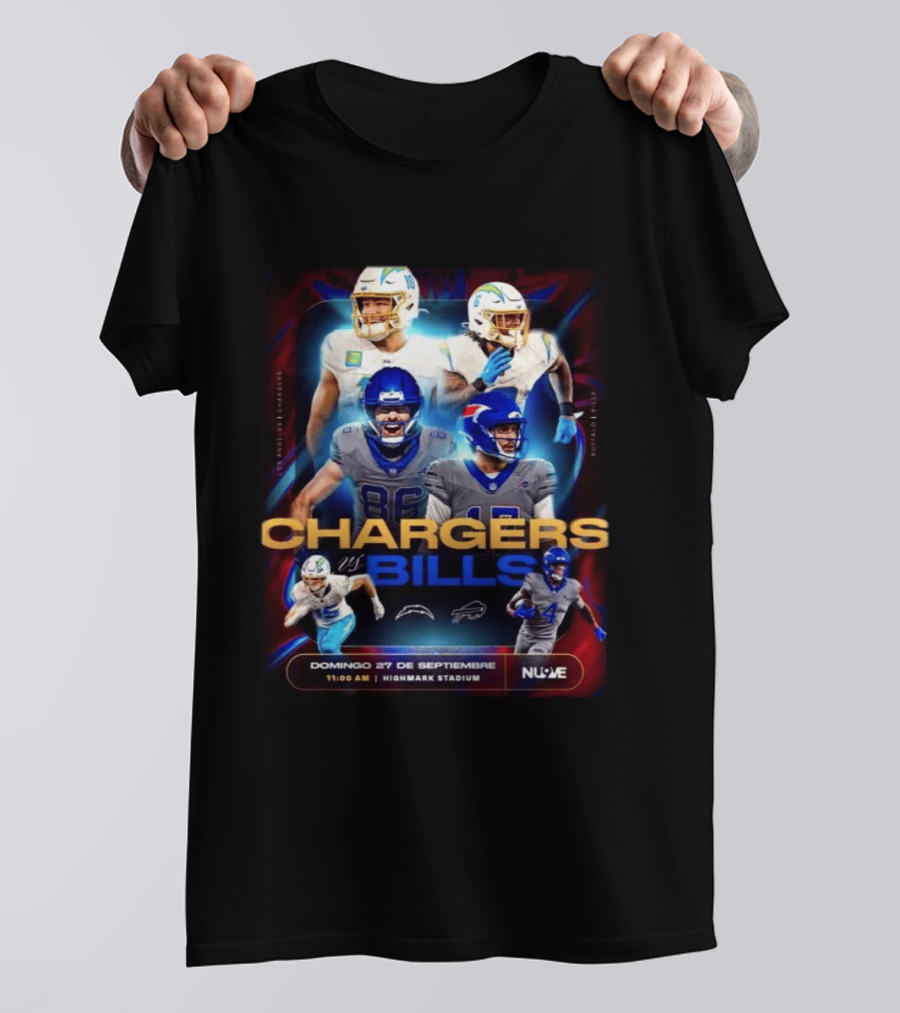 Los Angeles Chargers Vs Buffalo Bills Domingo 27 De Septiembre Highmark Stadium T-Shirt