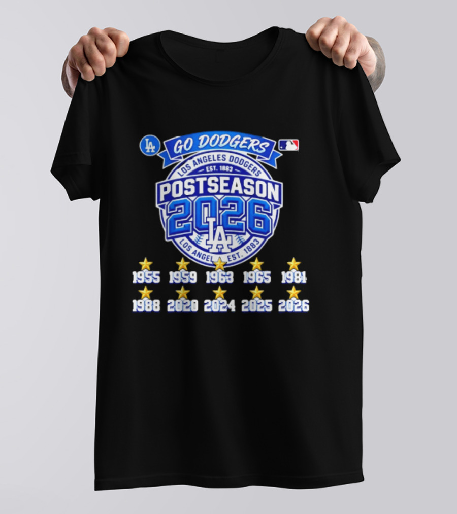 Los Angeles Dodgers 2026 Postseason Champs Ten Time Winners Est 1883 T-Shirt