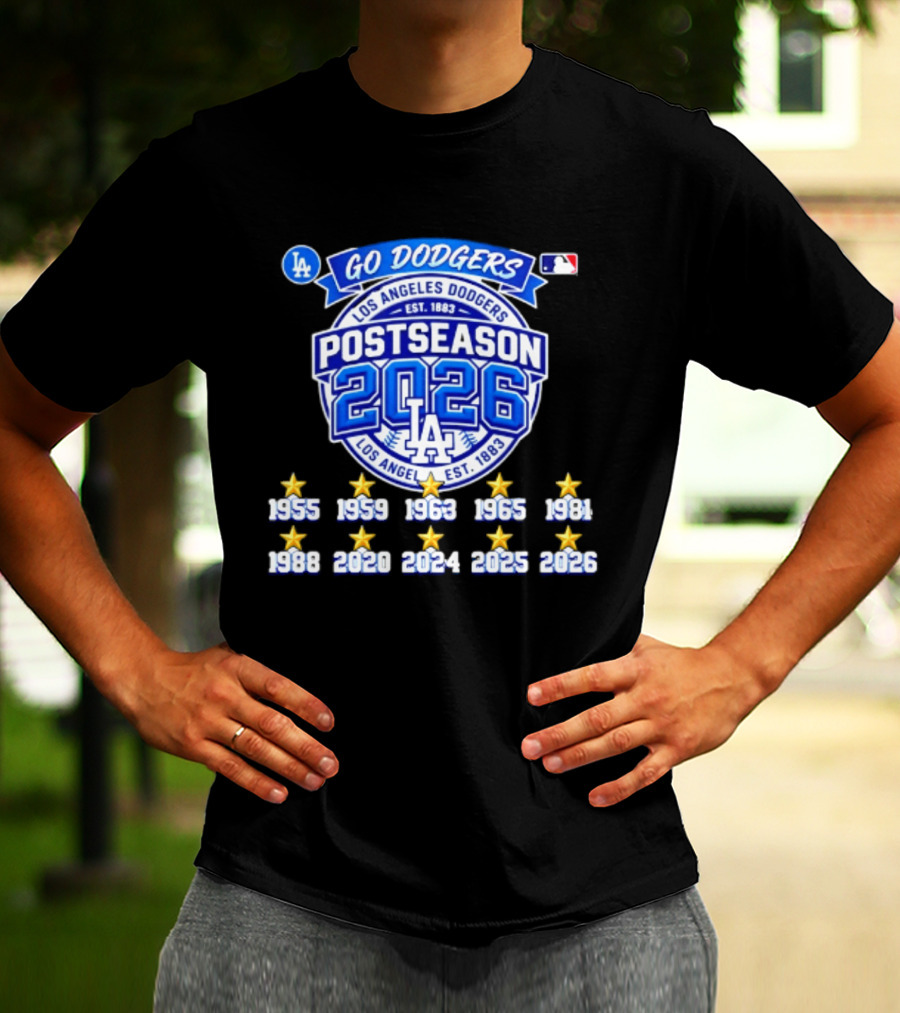 Los Angeles Dodgers 2026 Postseason Champs Ten Time Winners Est 1883 T-Shirt