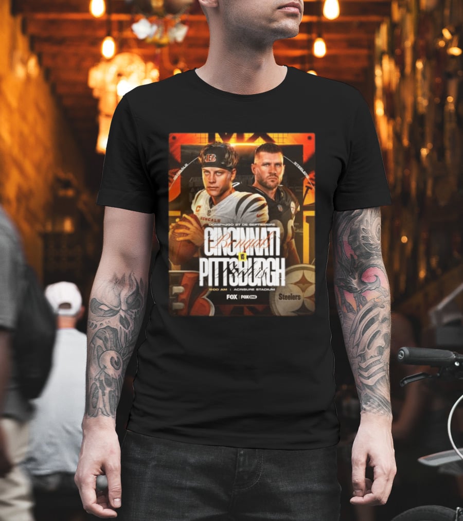 Cincinnati Bengals Vs Pittsburgh Steelers Domingo 27 De Septiembre Acrisure Stadium Fox Sports T-Shirt