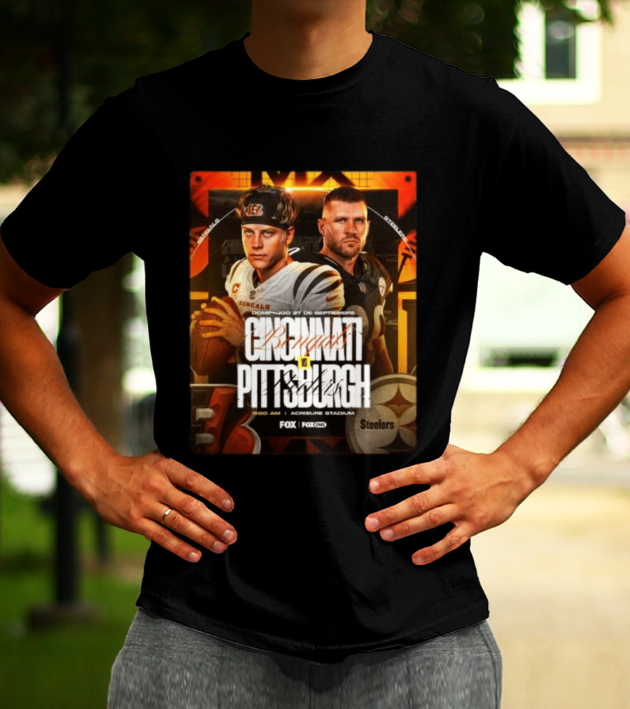 Cincinnati Bengals Vs Pittsburgh Steelers Domingo 27 De Septiembre Acrisure Stadium Fox Sports T-Shirt