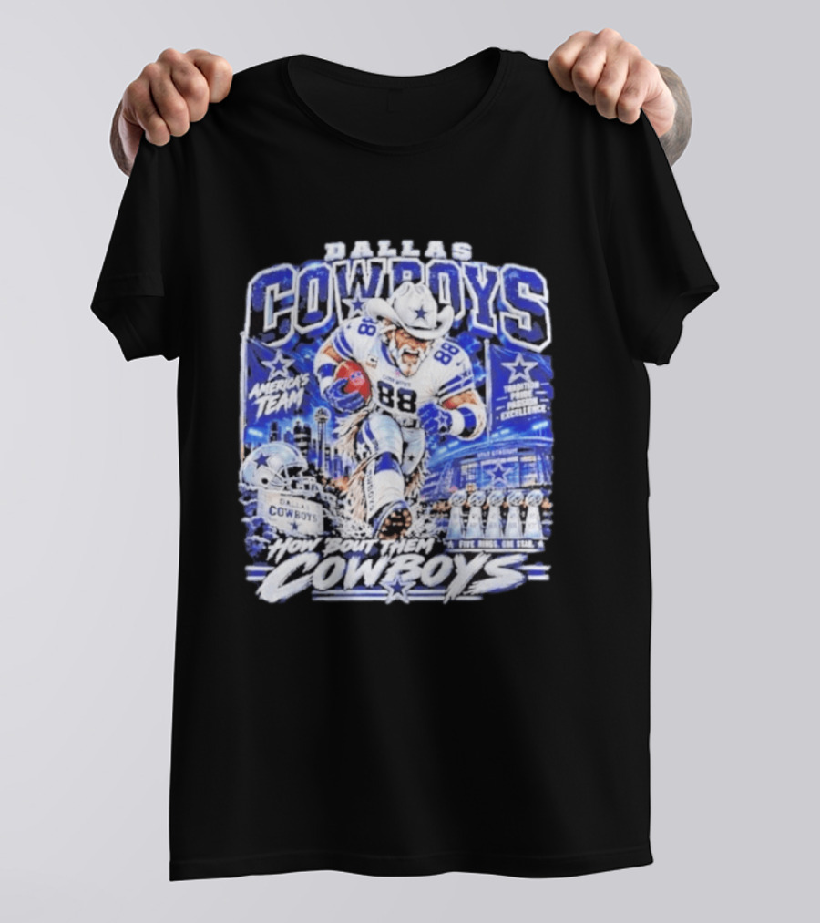 Dallas Cowboys America's Team How 'Bout Them Cowboys Five Rings One Goal Excellence T-Shirt