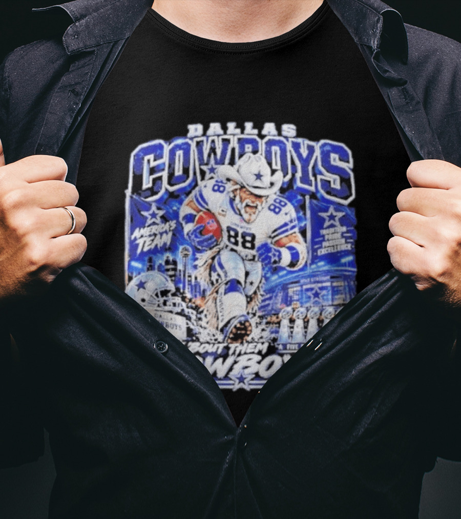 Dallas Cowboys America's Team How 'Bout Them Cowboys Five Rings One Goal Excellence T-Shirt