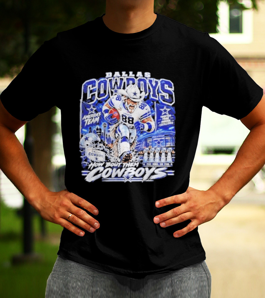 Dallas Cowboys America's Team How 'Bout Them Cowboys Five Rings One Goal Excellence T-Shirt